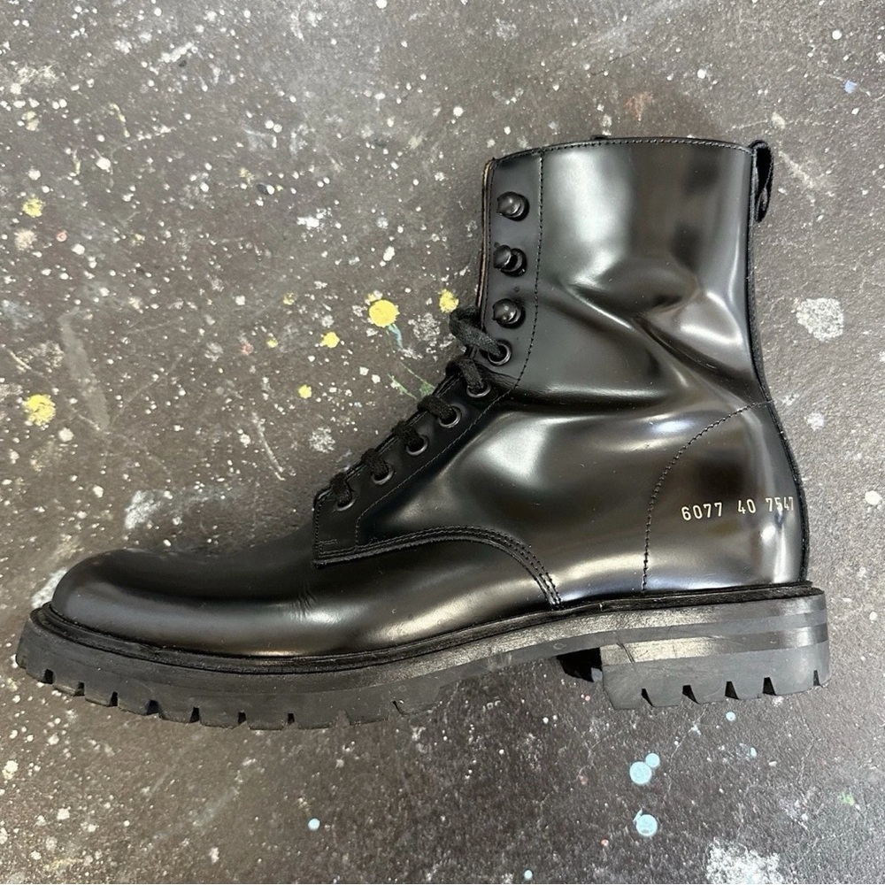 WOMAN by Common Projects Black Leather Lace Up Boots AW19